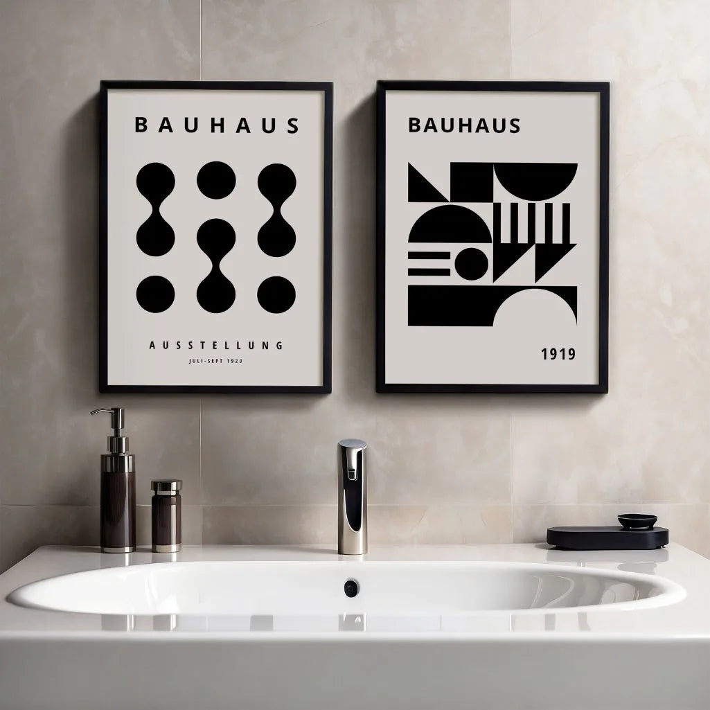Bauhaus Yellow Black Set of 2 Posters