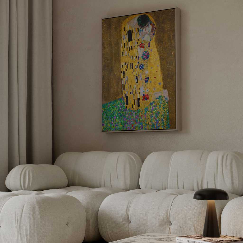 Framed Canvas Print Klimt The Kiss