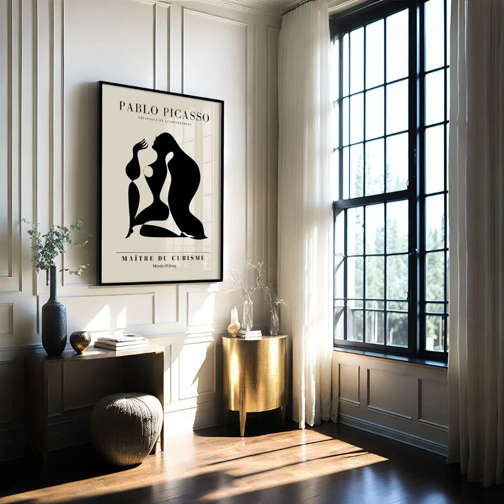 Picasso-Inspired Black Form Poster