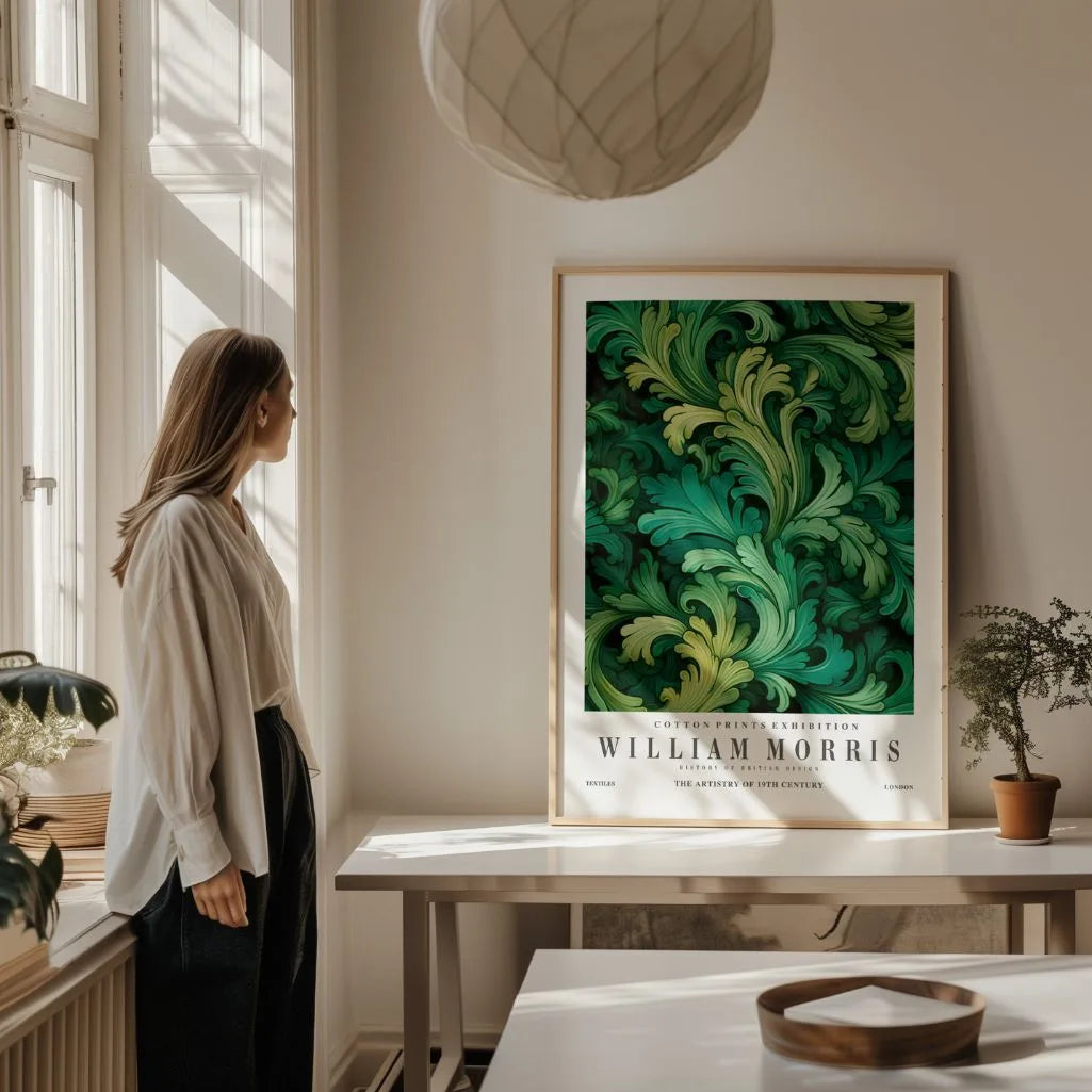 William Morris Green Botanical Ornament Poster