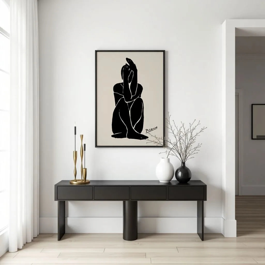 Picasso-Inspired Quiet Figure Poster