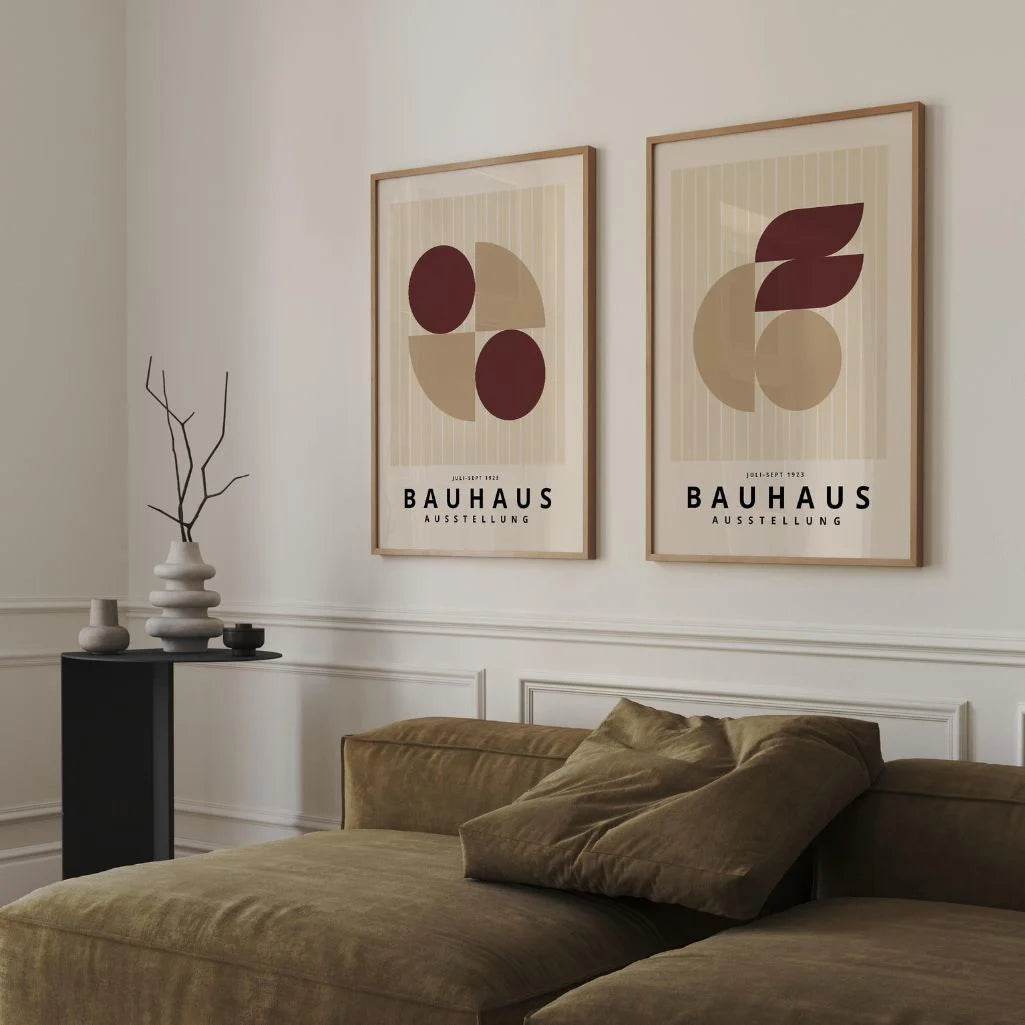 Bauhaus Bourgogne Beige – Lot de 2 affiches