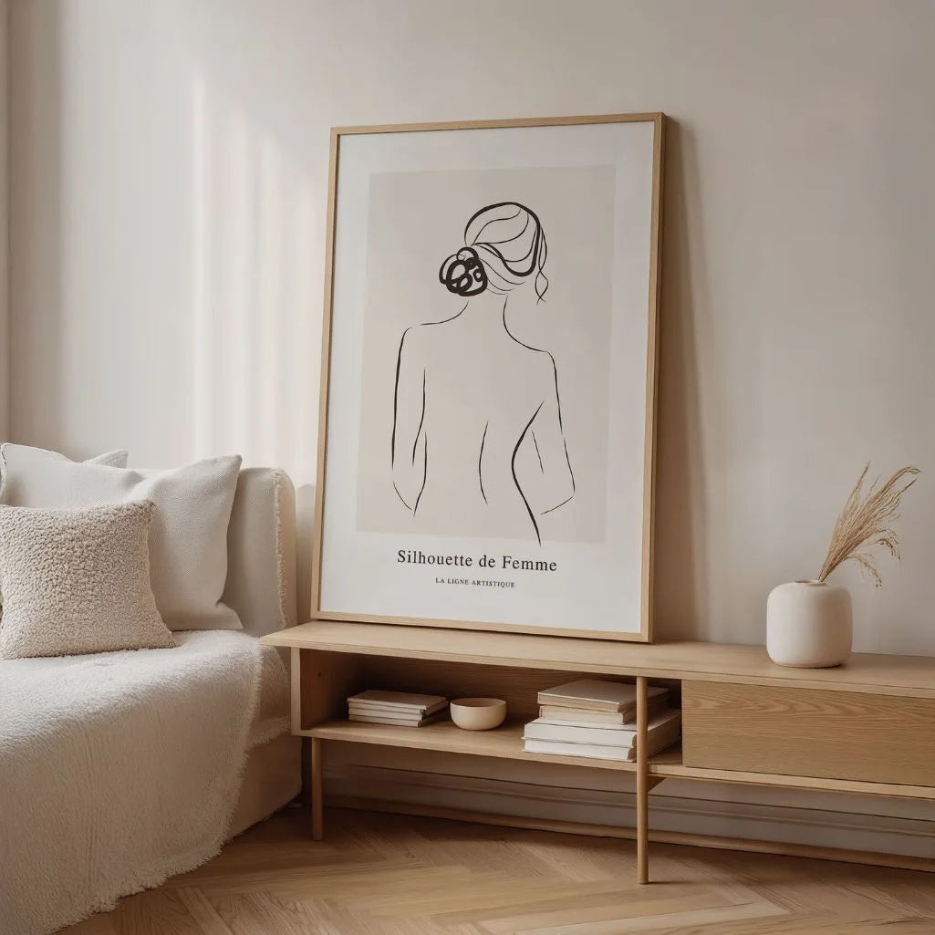 Line Art Back View Female Poster