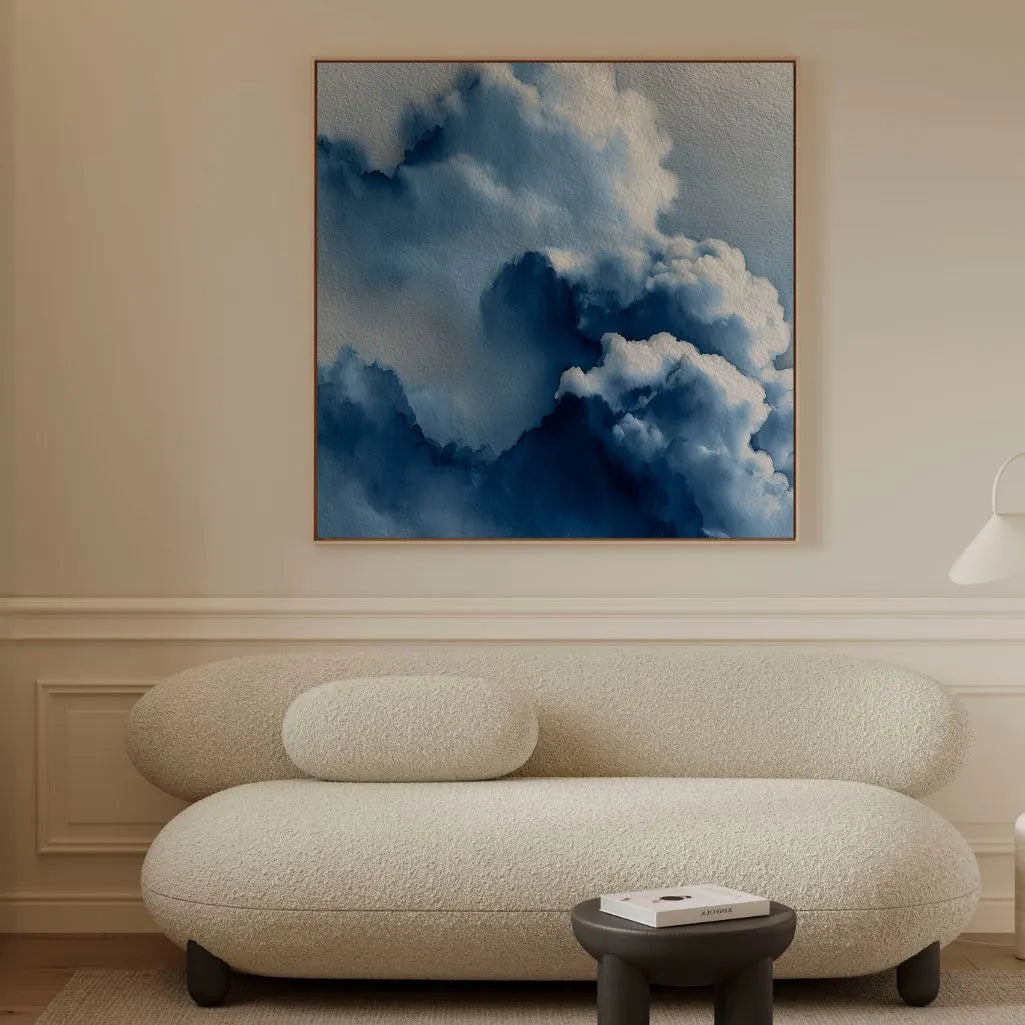 Toile encadrée – Nuages bleus