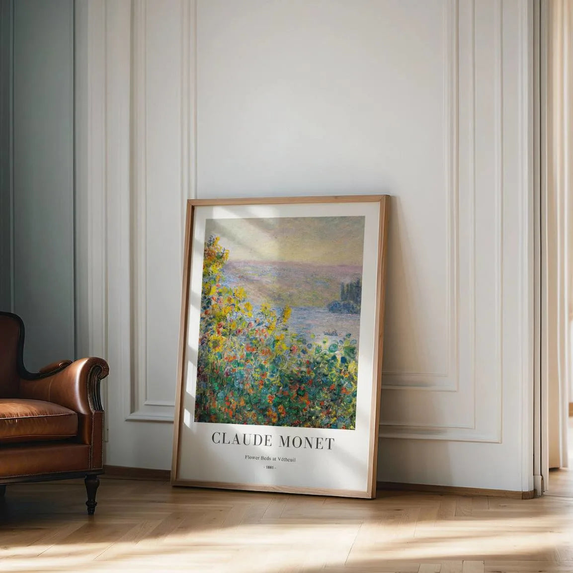 Affiche Claude Monet – Parterres de fleurs à Vétheuil