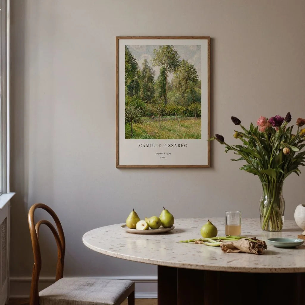 Camille Pissarro – Peupliers à Éragny Affiche