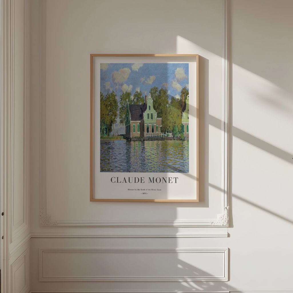 Claude Monet – Maisons au bord de la Zaan (1871) Affiche