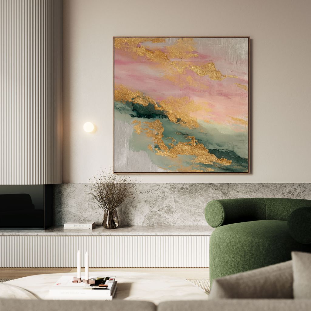 Toile encadrée – Aube dorée