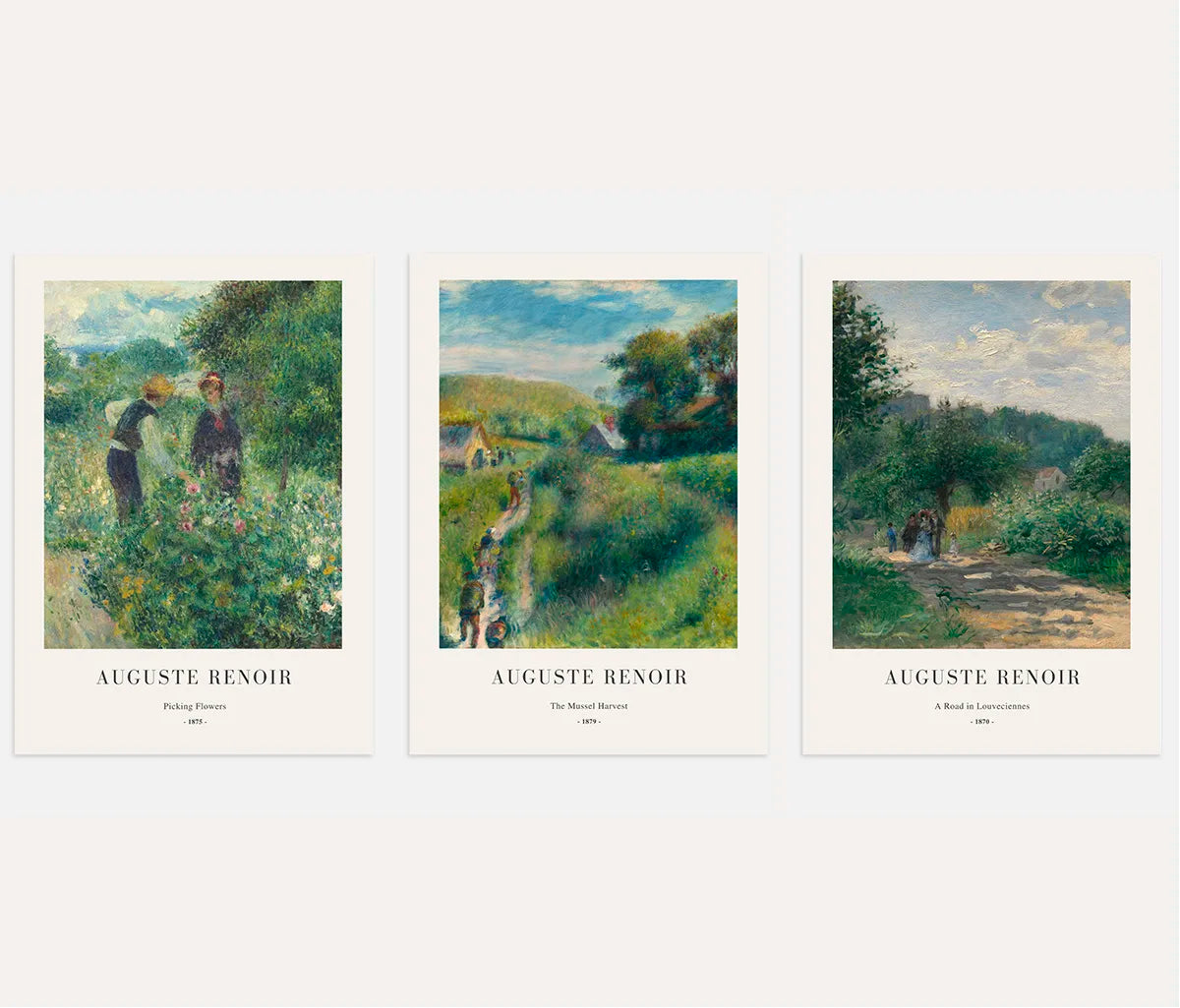 Auguste Renoir Impressionist Scenes – Set of 3 Posters