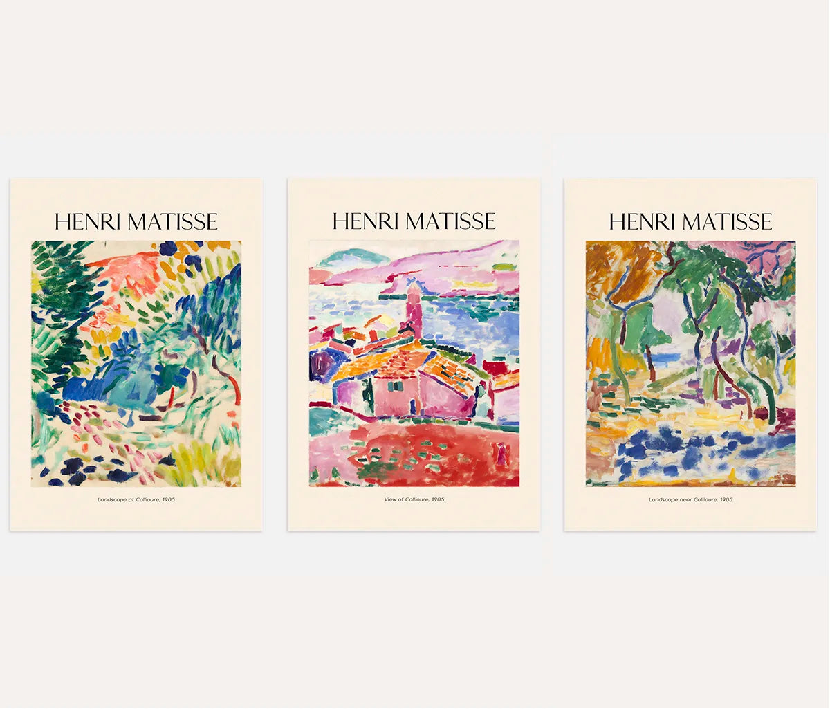 Henri Matisse Collioure Landscapes – Set of 3 Posters