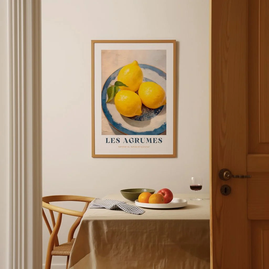 Affiche Assiette de Citrons Les Agrumes