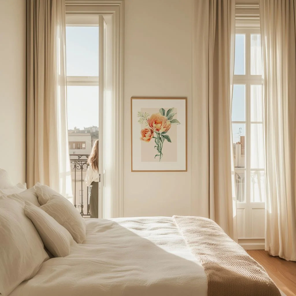 Peach Peonies Poster