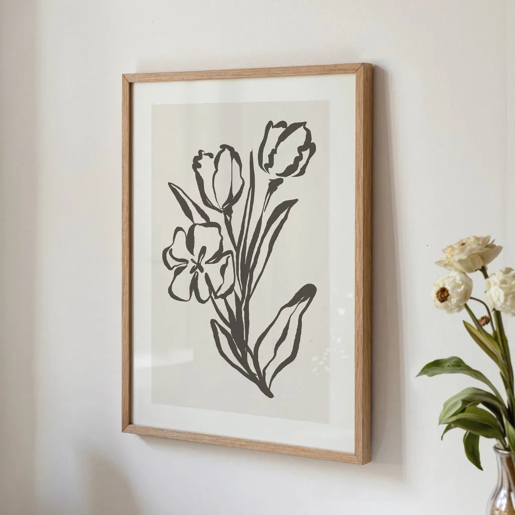 Floral Line Art Poster