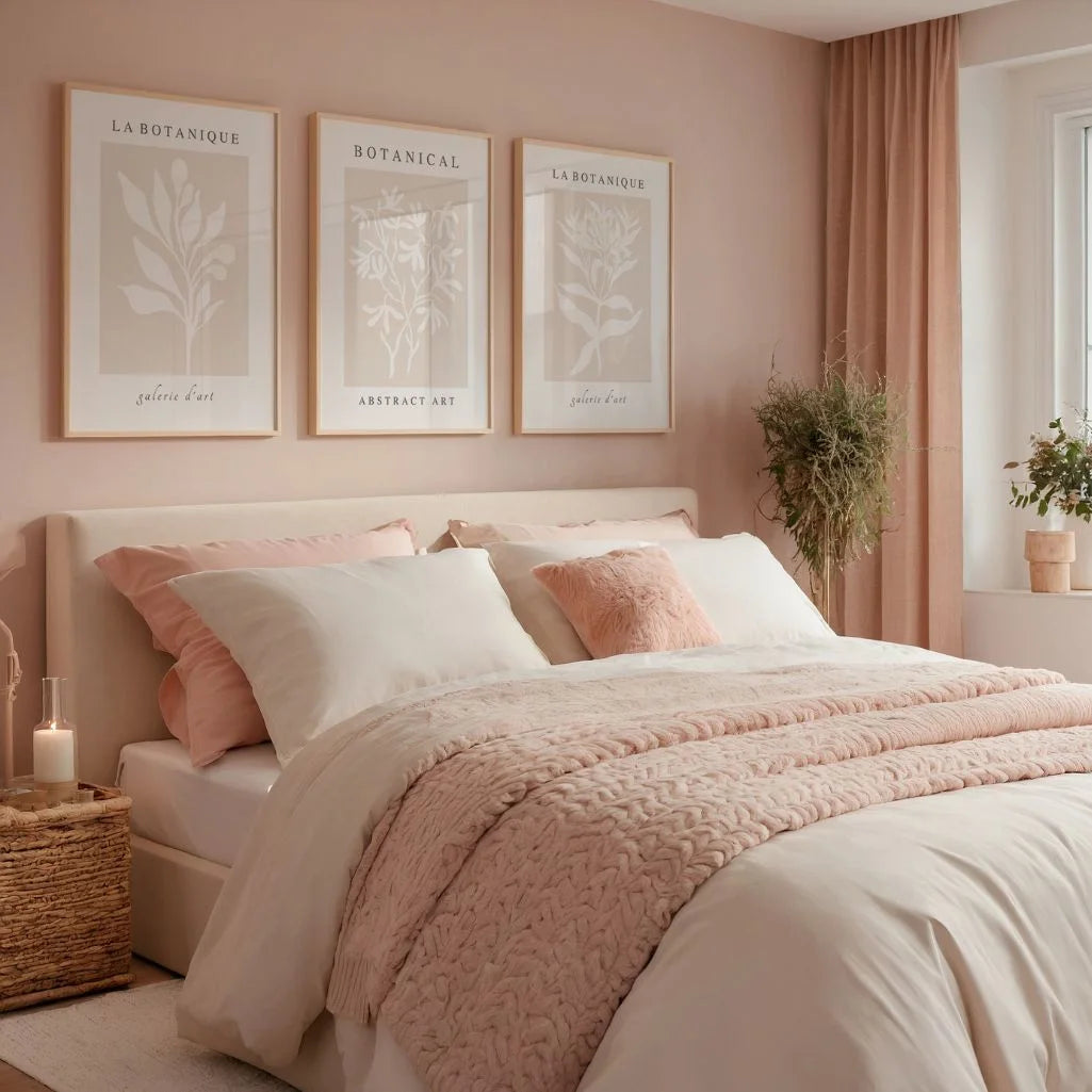 Beige Botanical Abstract Prints – Minimal Neutral Set of 3