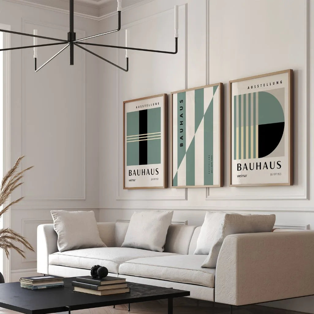Architecture of Lines Bauhaus Poster Set of 3