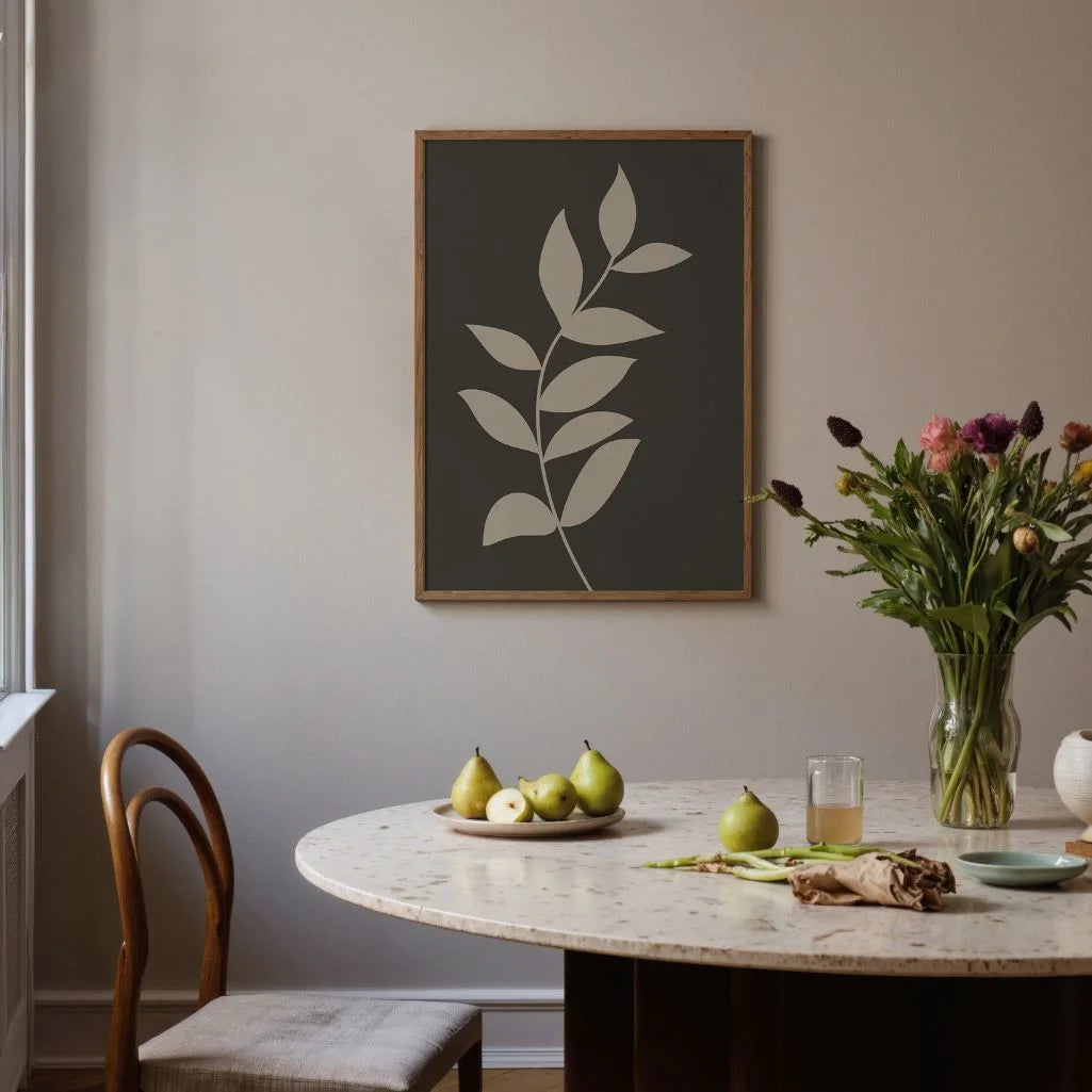 Leaves on Dark Background Poster