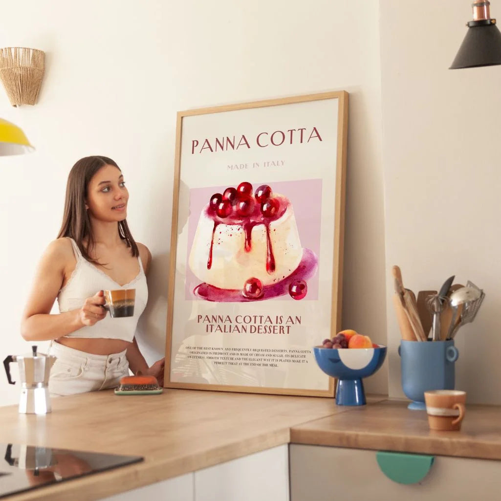 Panna Cotta with Cherries Poster