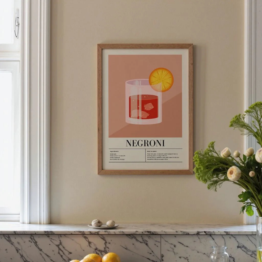 Affiche Cocktail Verre Negroni