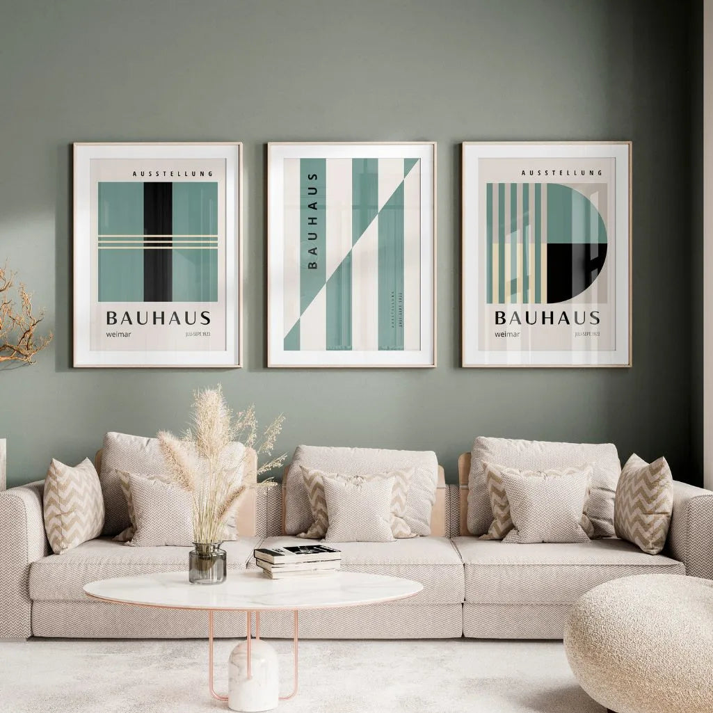 Architecture of Lines Bauhaus Poster Set of 3