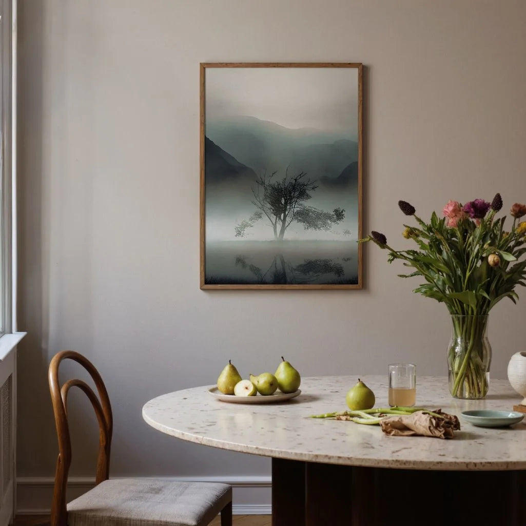 Lone Tree in the Mist Poster