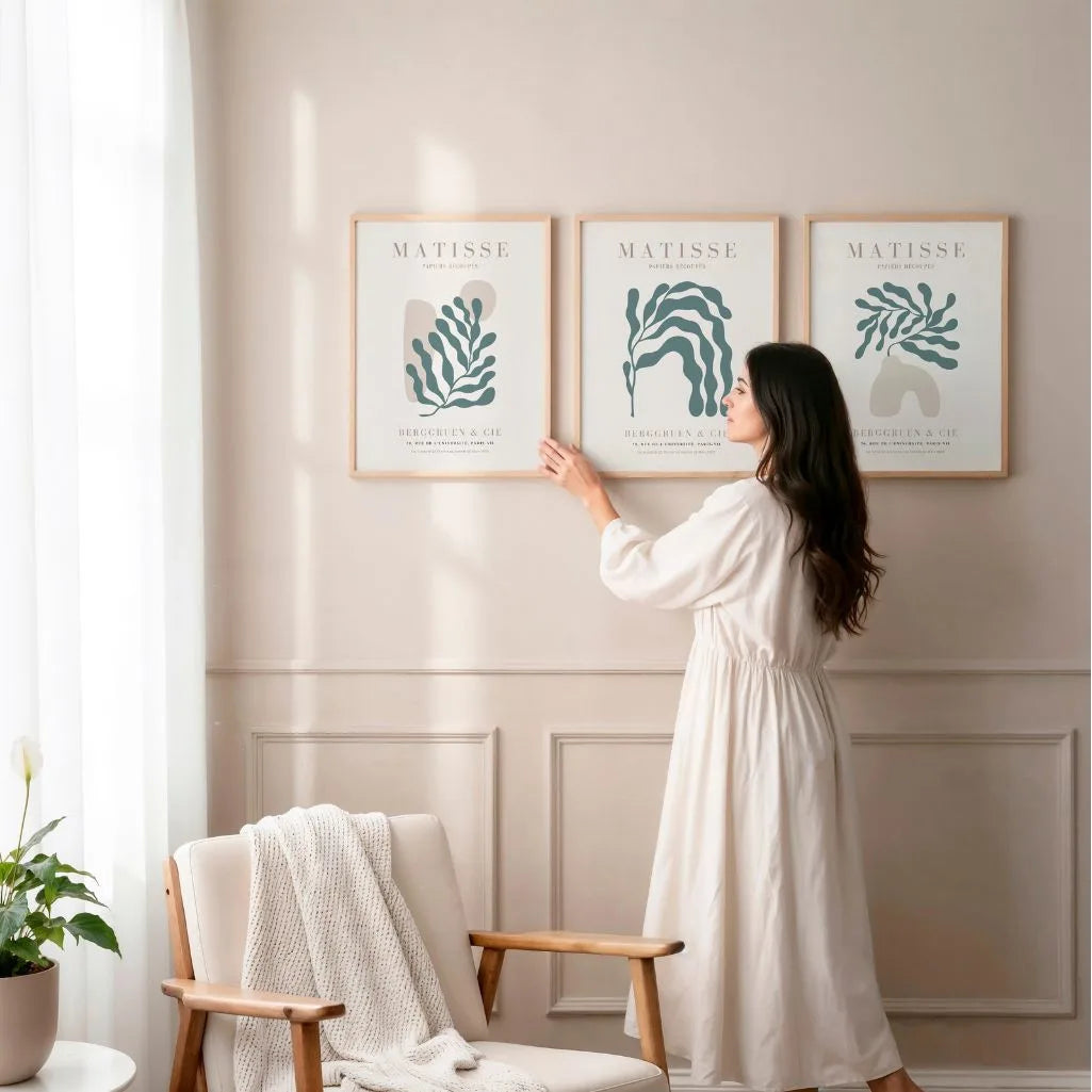 Henri Matisse Green Beige Set of 3 Posters