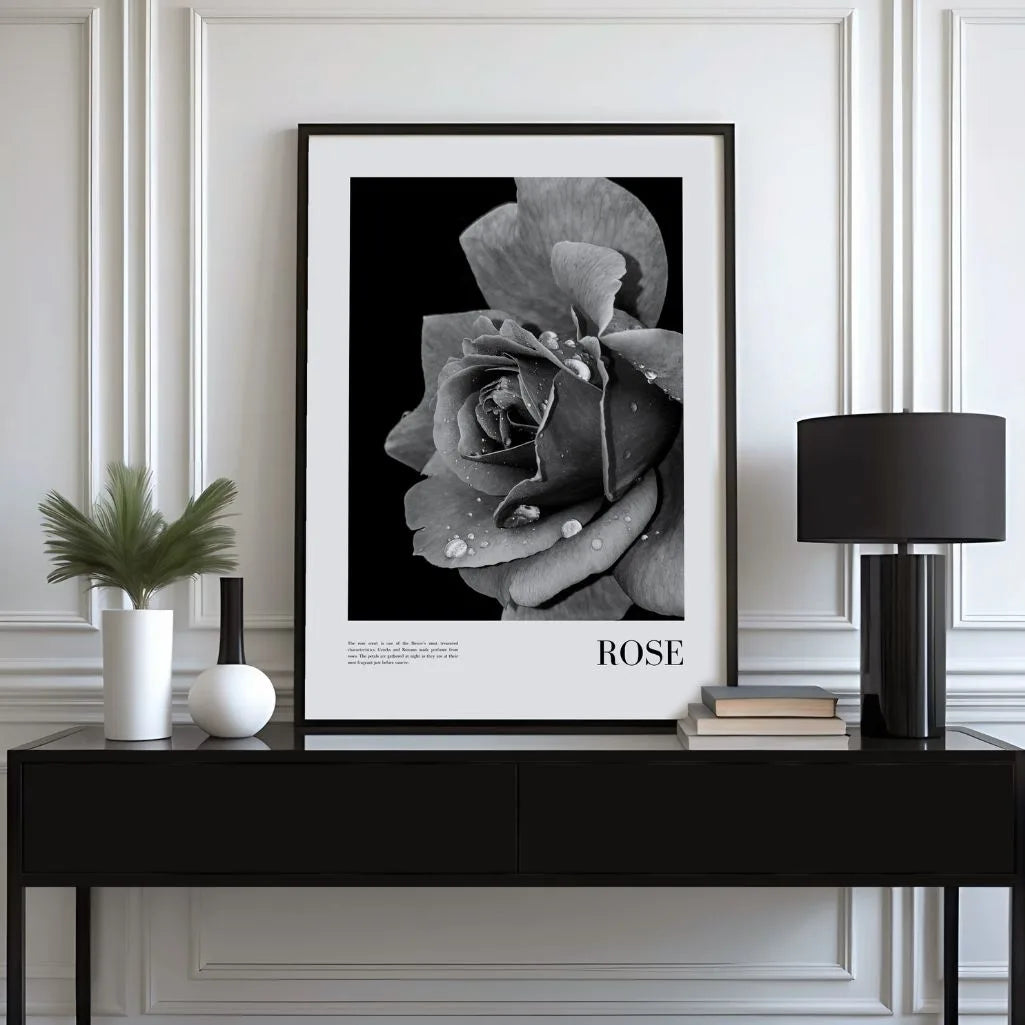 Black and White Rose Poster