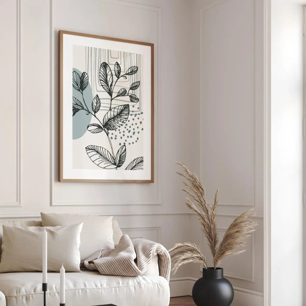 Abstract Leaves Line Art Poster