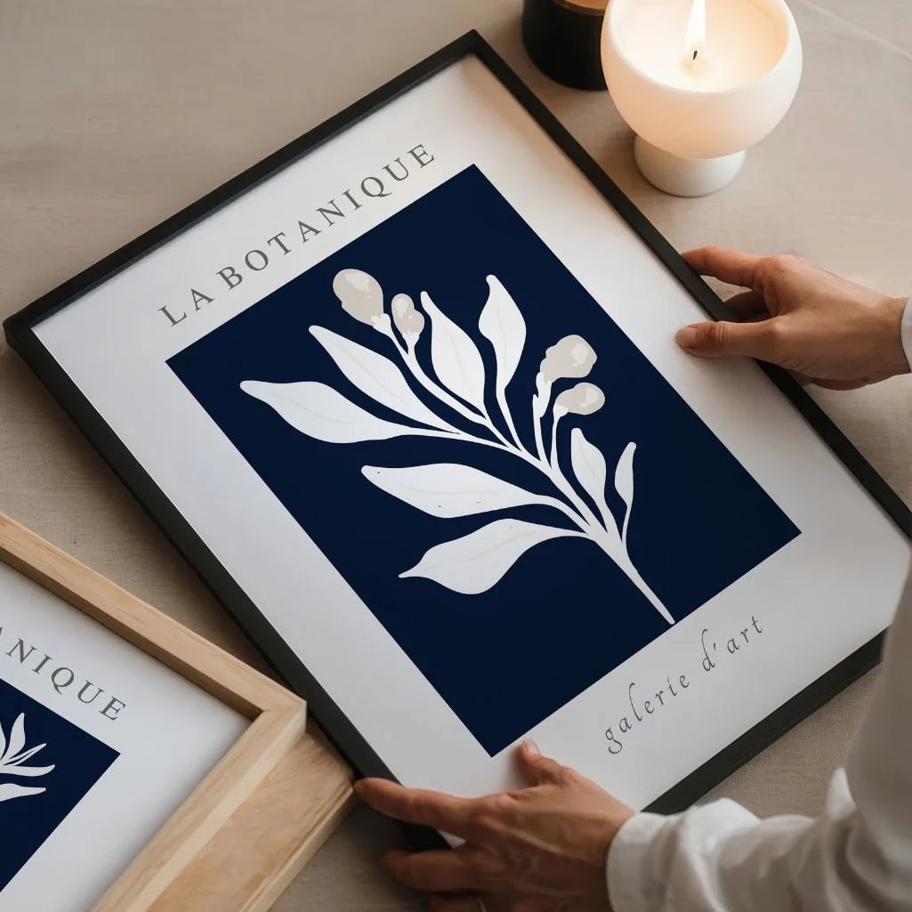 Navy Botanique Minimalism Poster