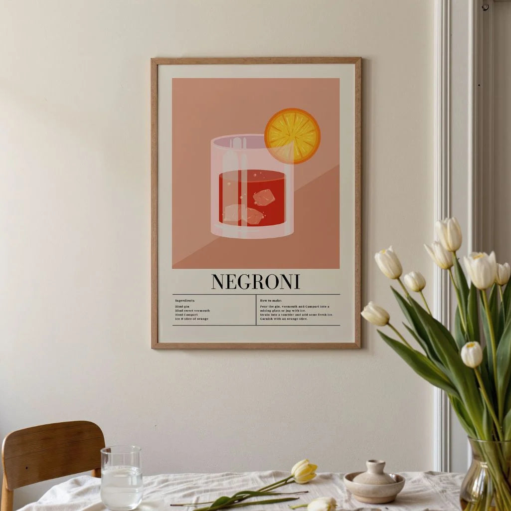 Affiche Cocktail Verre Negroni