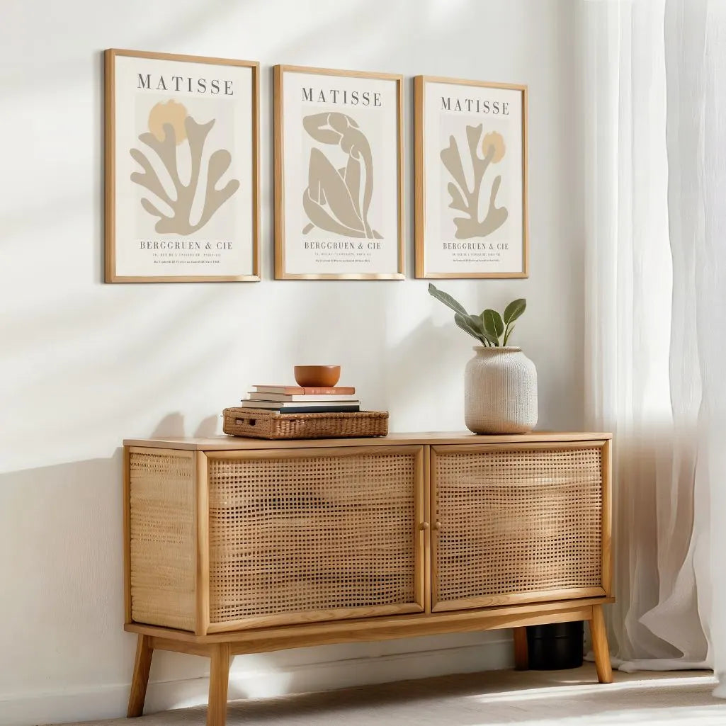 Henri Matisse Beige Organic Forms – Set of 3 Posters