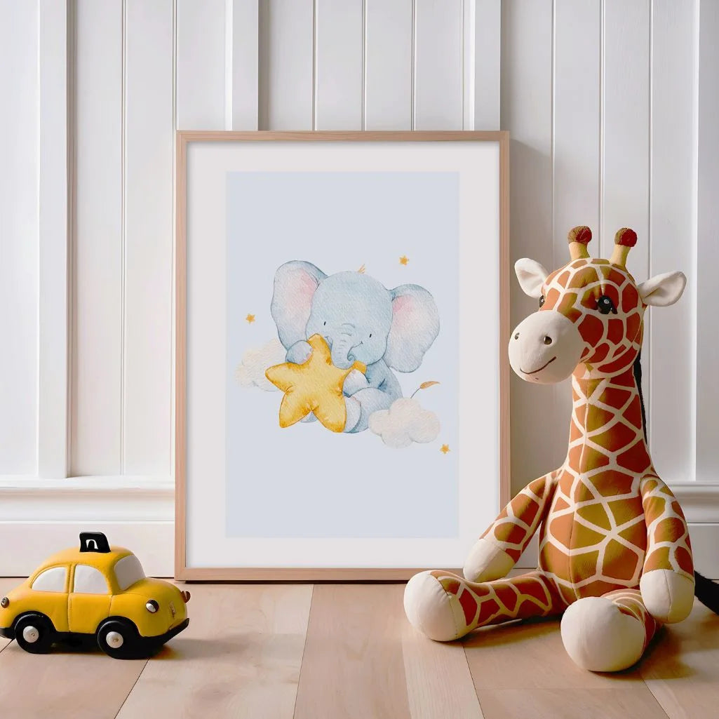 Elephant With A Star Poster