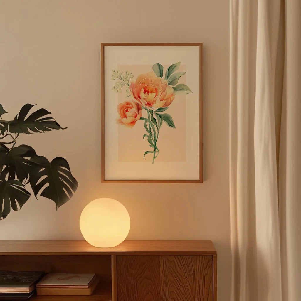 Peach Peonies Poster