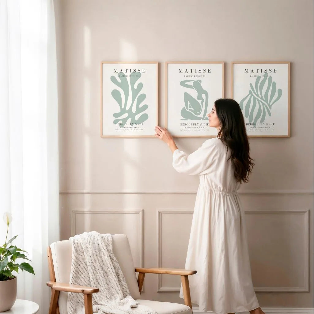 Henri Matisse Monochrome Green Set of 3 Posters