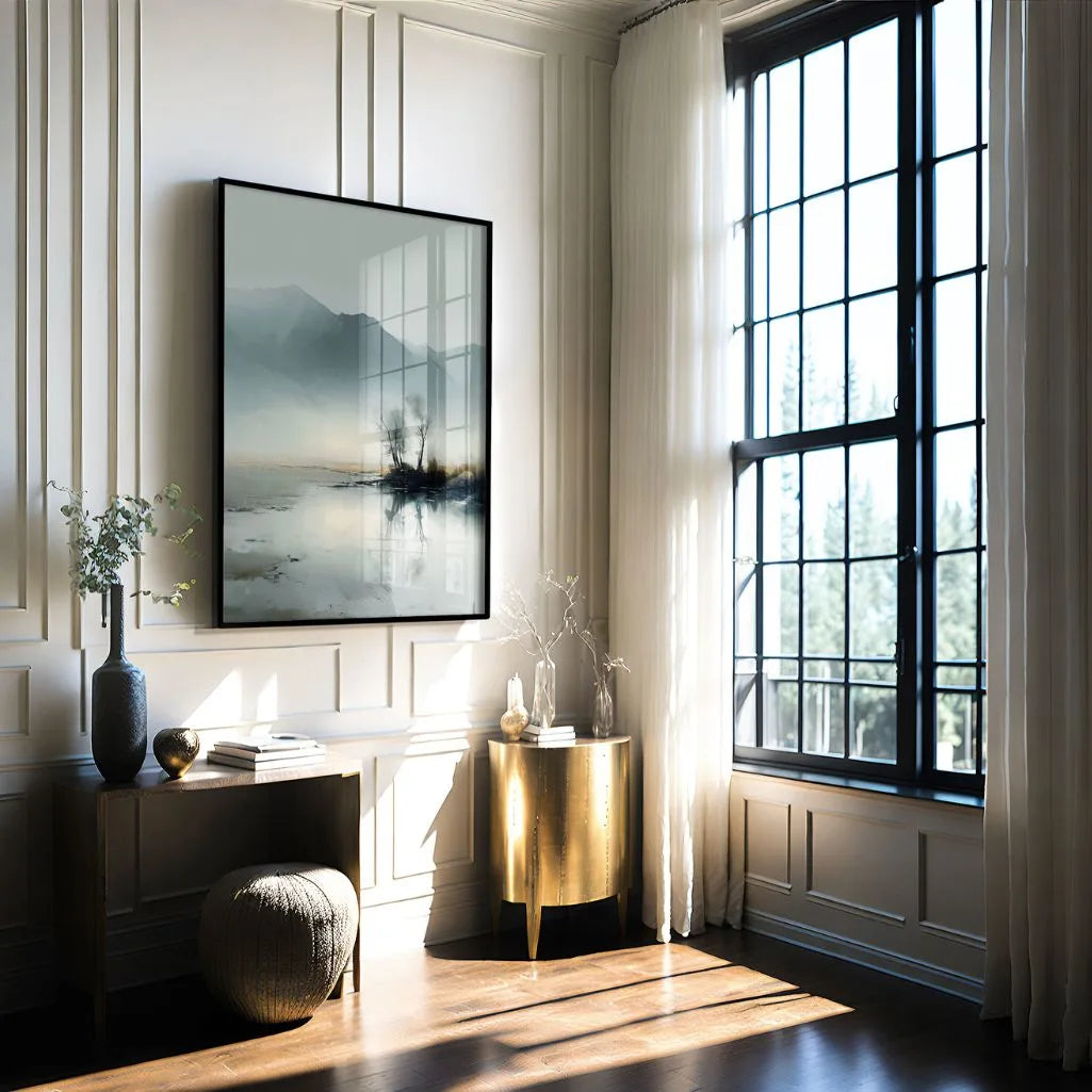 Misty Mountains Lake Poster