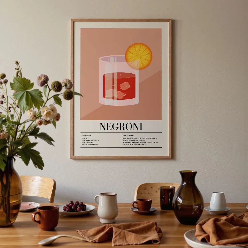 Affiche Cocktail Verre Negroni