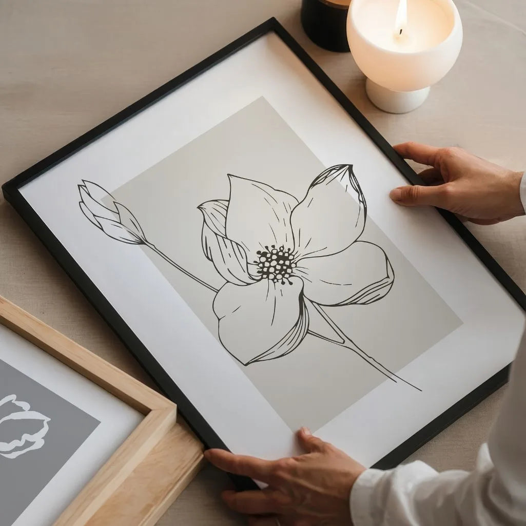 Anemone Floral Silhouette Poster