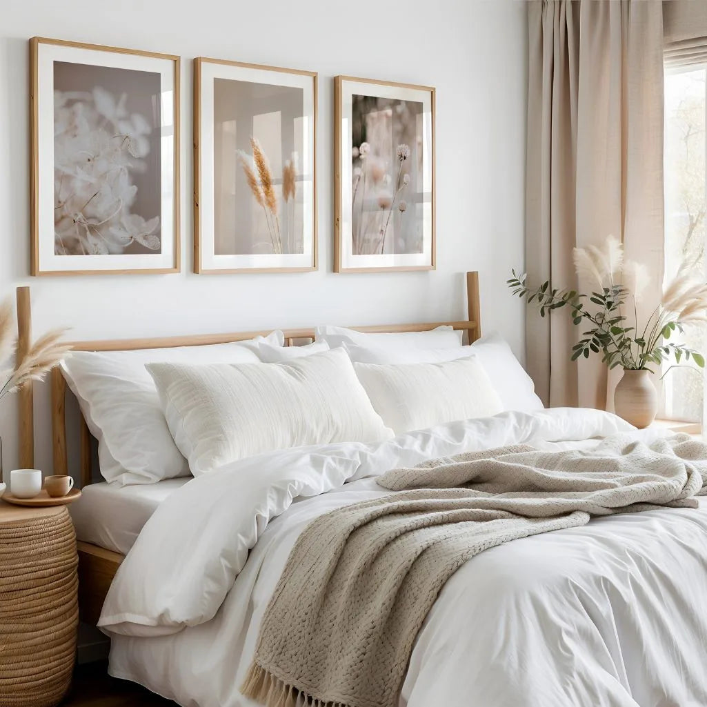 Neutral Botanical Prints – Minimal Nature Set of 3