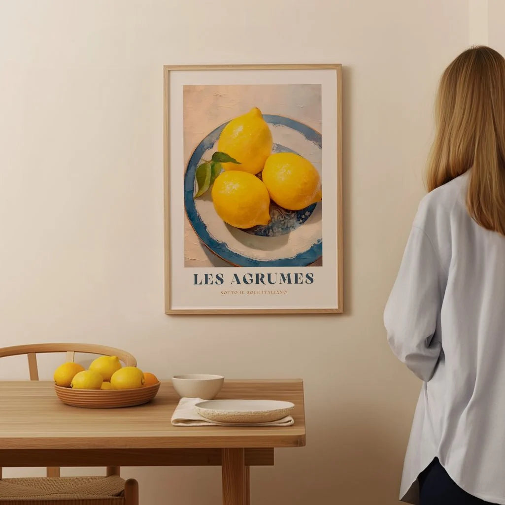 Affiche Assiette de Citrons Les Agrumes