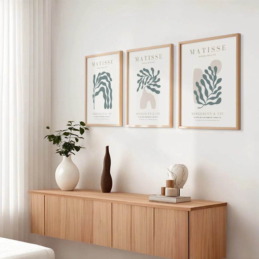 Henri Matisse Green Beige Set of 3 Posters