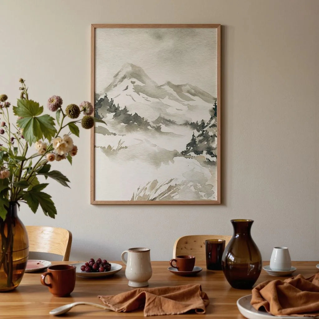 Watercolor Mountains Poster