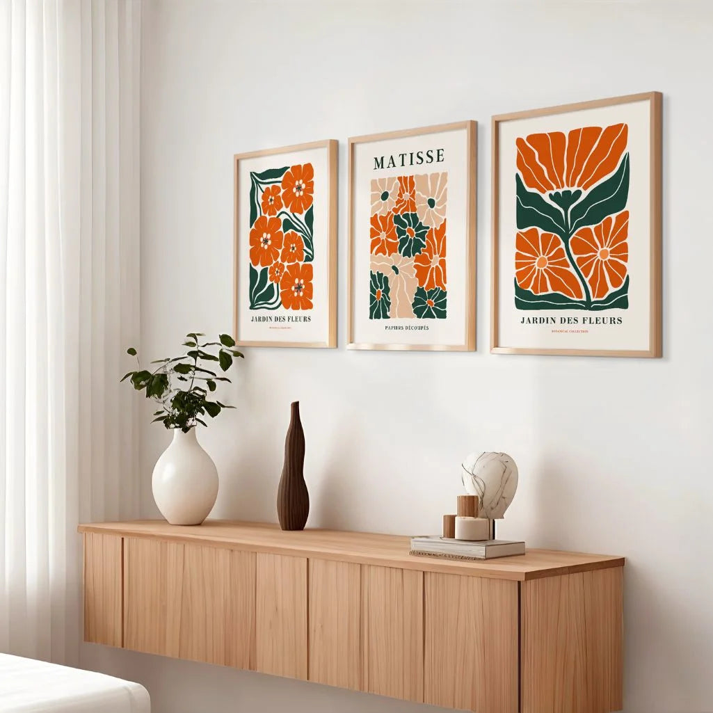 Henri Matisse Cut-Out Flower Garden Set of 3 Posters