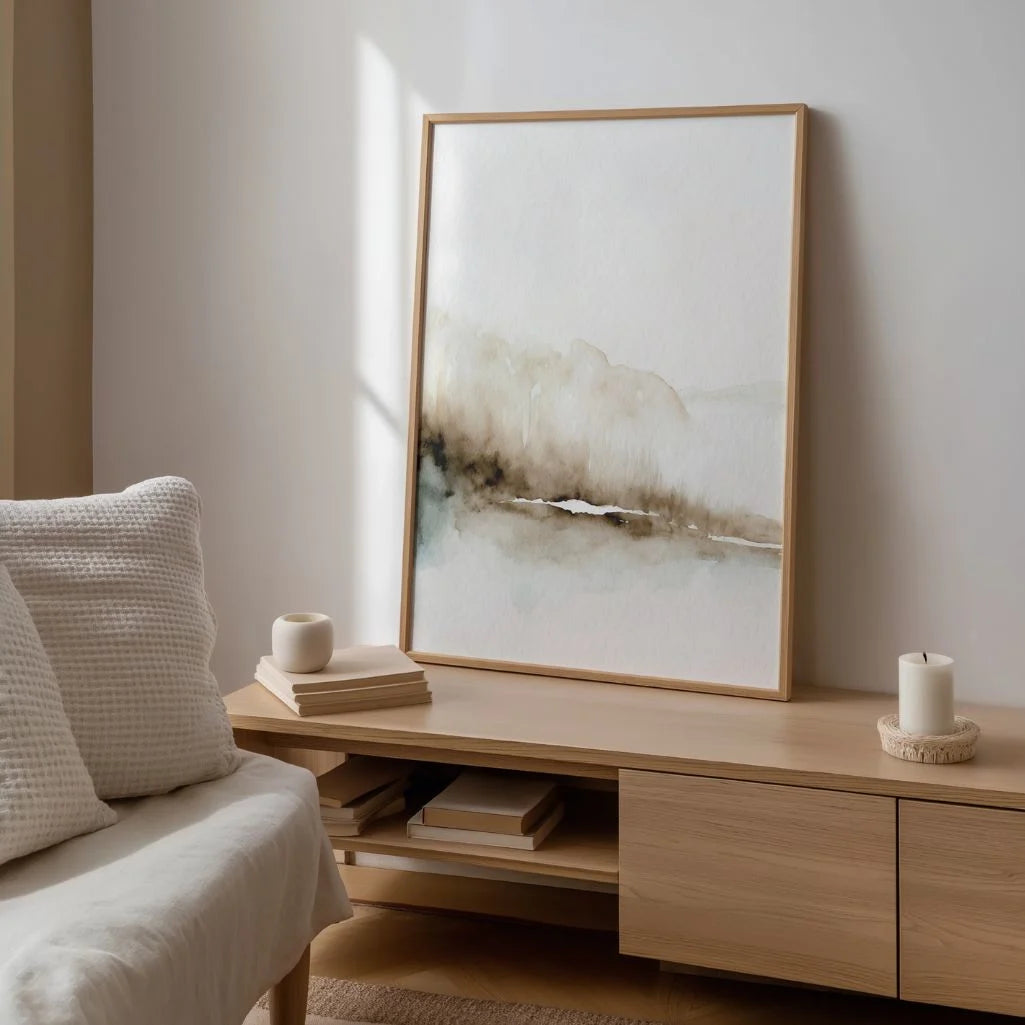 Beige Watercolour Abstract Poster