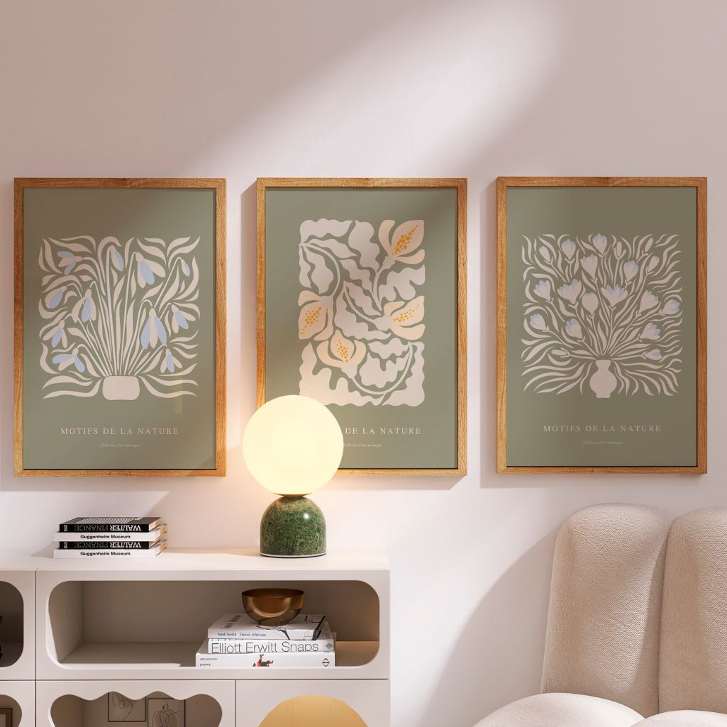 Motifs de la Nature Botanical Prints – Sage Green Set of 3