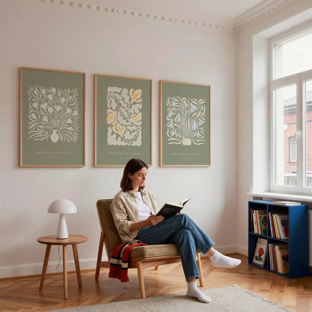 Motifs de la Nature Botanical Prints – Sage Green Set of 3