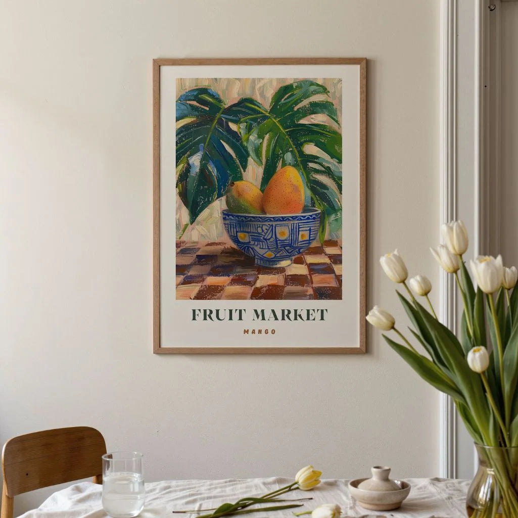Mango in a Decorative Bowl Poster