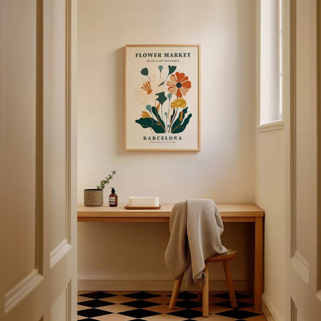 Flower Market Barcelona Poster