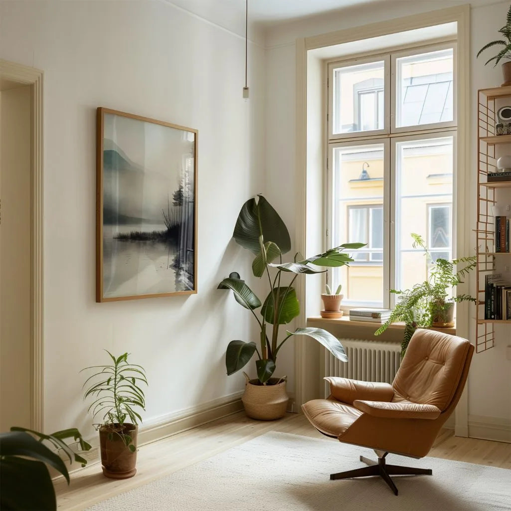 Misty Lakeshore Poster