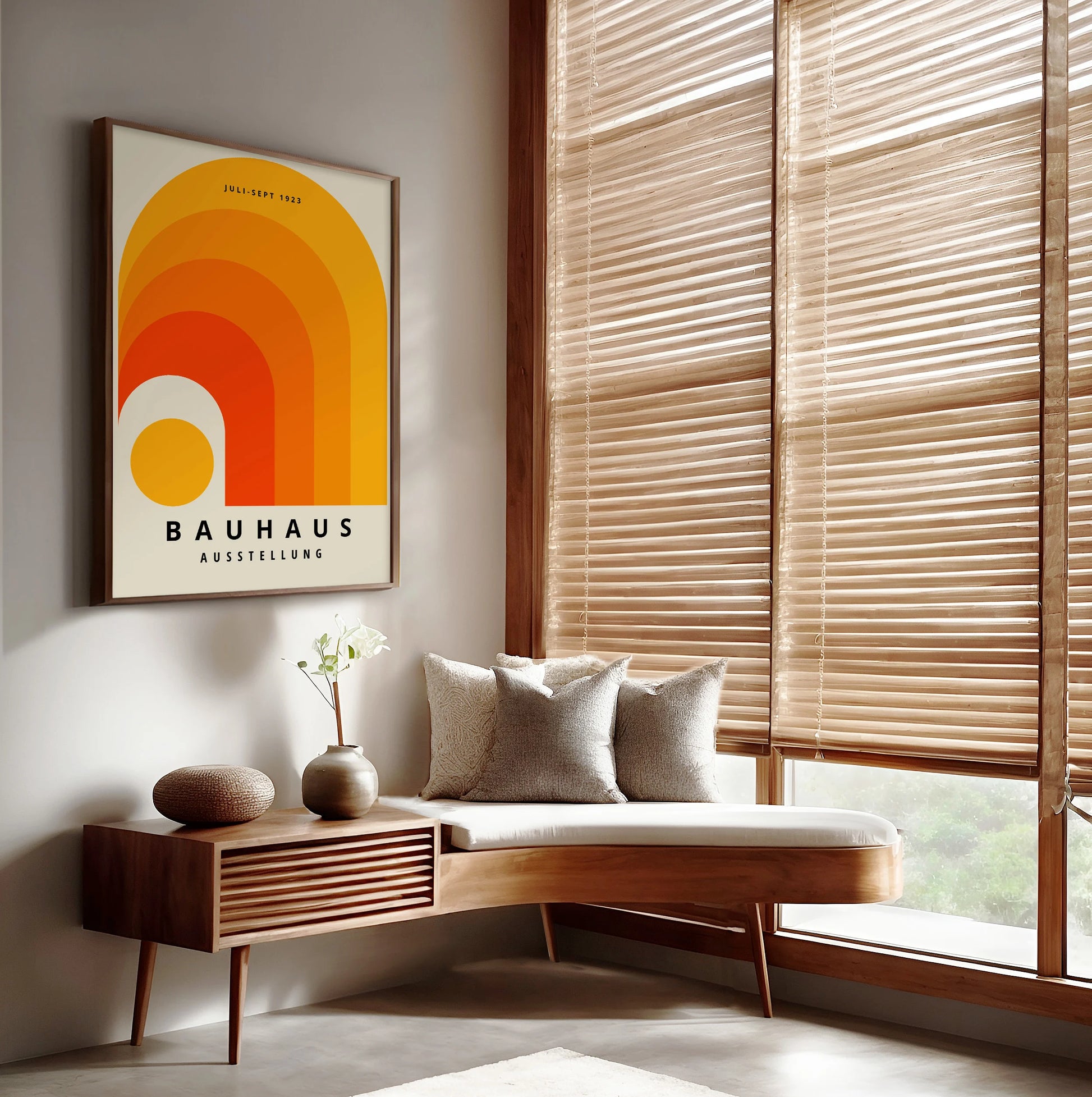 Affiche Bauhaus Arc Orange Géométrique