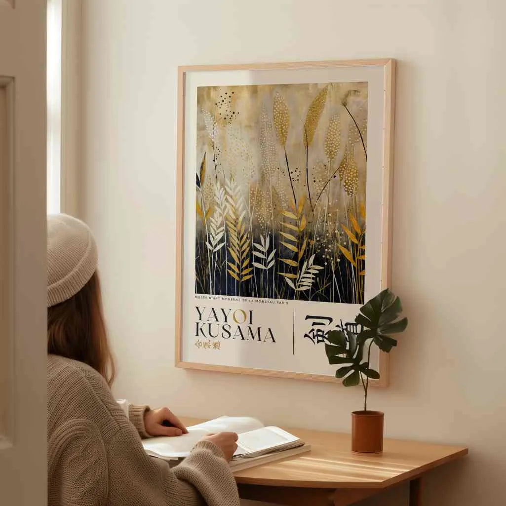 Yayoi Kusama Golden Nature Motifs Poster