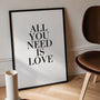 love quote poster living room decor